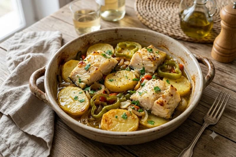 Bacalhau com Batatas ao Forno Tradicional