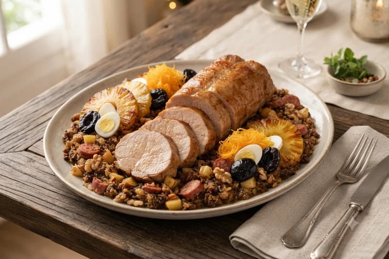 Lombo ao Champagne com Farofa Especial
