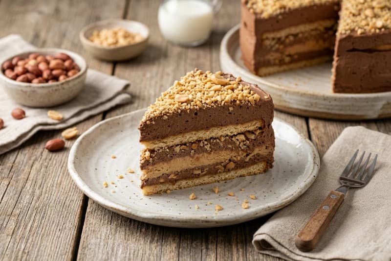 Torta Russa Tradicional de Amendoim e Chocolate