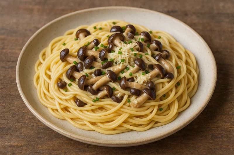 Foto da receita Macarrão com Shimeji Cremoso