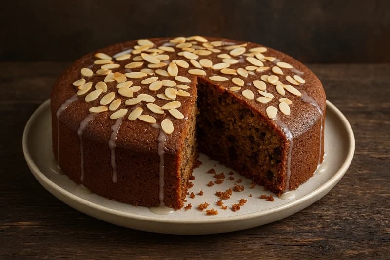 Bolo do Tirol com Amêndoas, Chocolate e Cobertura de Limão