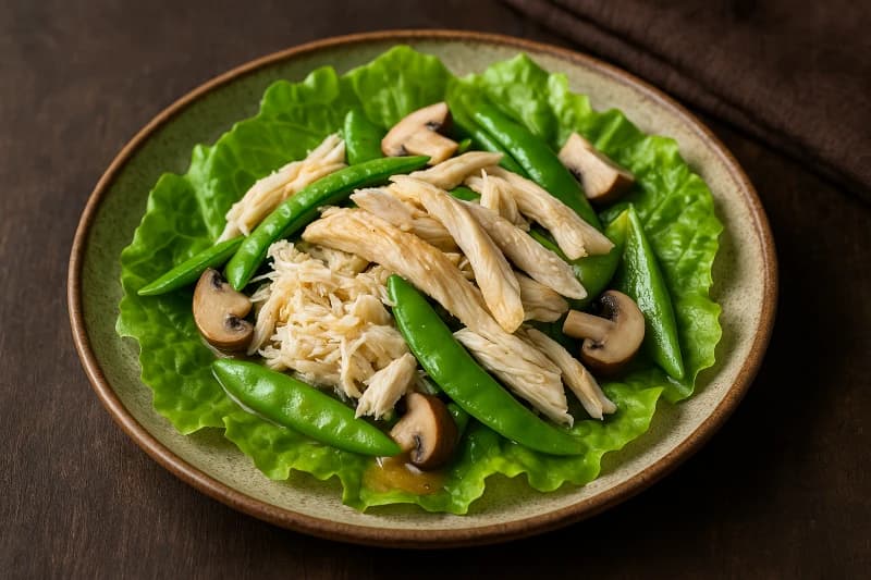Salada Oriental de Frango e Siri com Molho de Gergelim