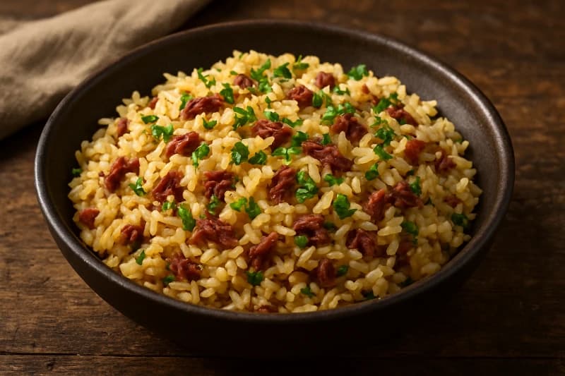 Arroz Carreteiro com Carne Seca Tradicional
