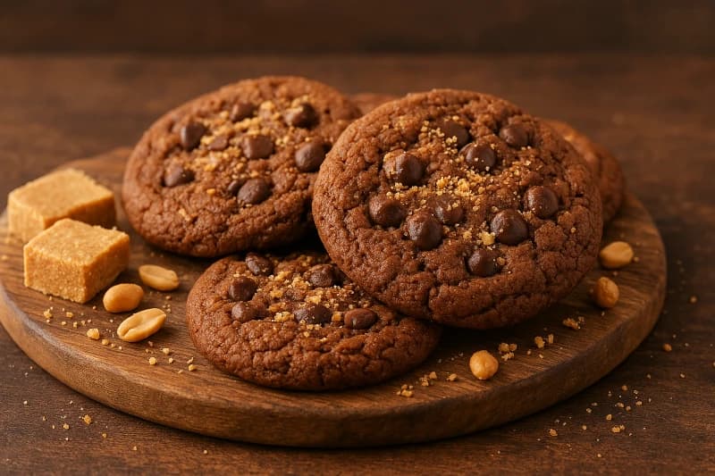 Cookies de Paçoca com Chocolate Crocantes e Cremosos