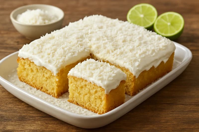 Bolo Gelado de Limão com Coco