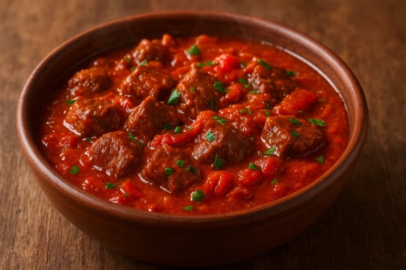 Acém na Pressão com Molho Picante de Pimentão