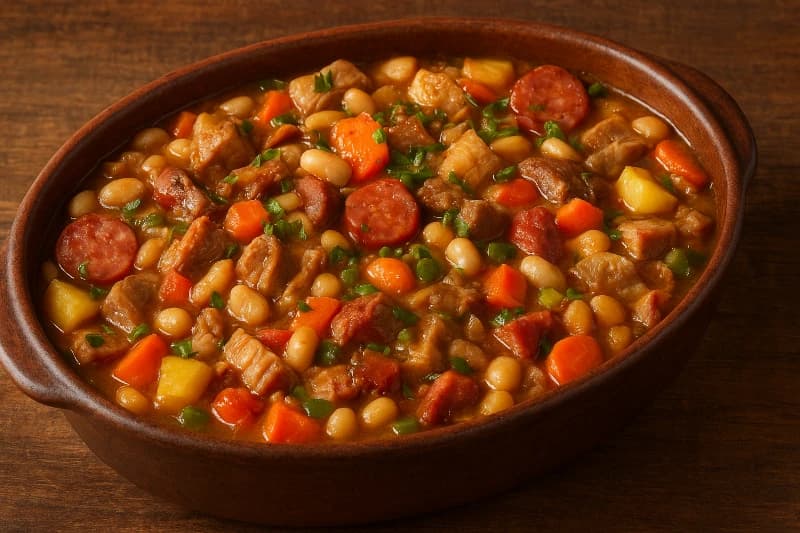 Dobradinha Tradicional com Feijão Branco e Carnes Salgadas