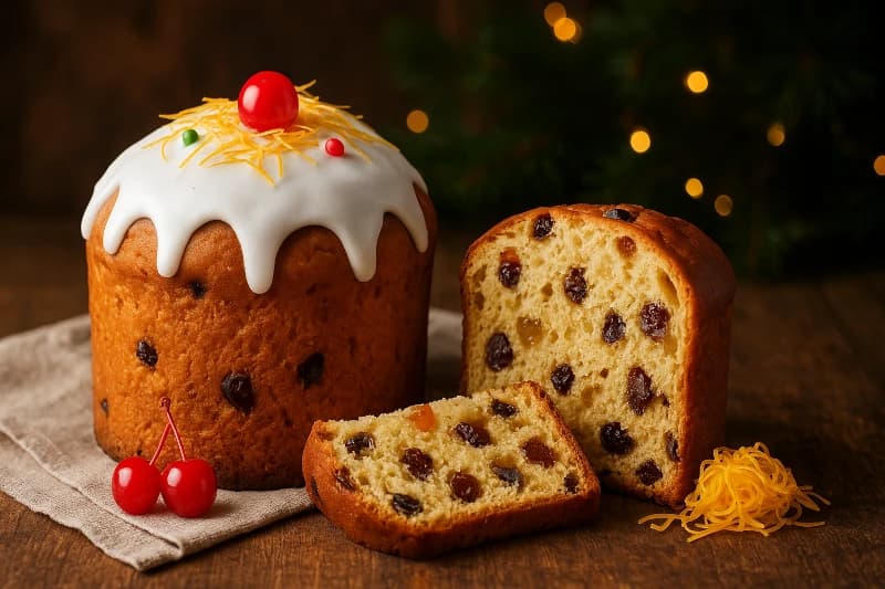 Panetone Artesanal de Natal com Frutas, Nozes e Chocolate