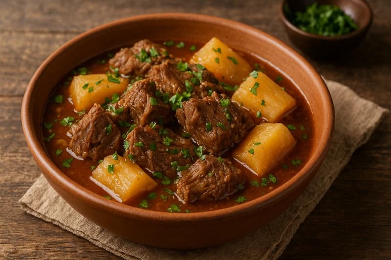 Vaca Atolada Tradicional com Costela Bovina e Mandioca Cremosa