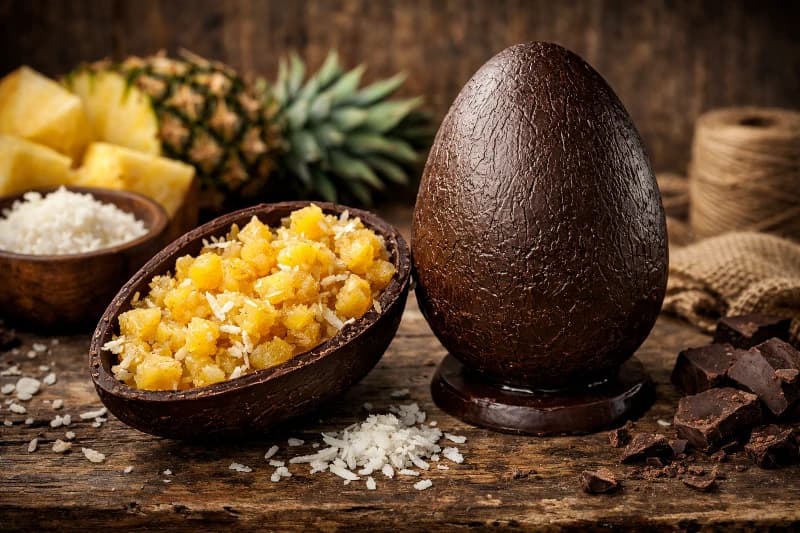 Ovo de Páscoa Recheado com Cocada de Abacaxi