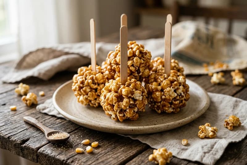 Foto da receita Pipoca Doce no Palito: Crocante e Divertida