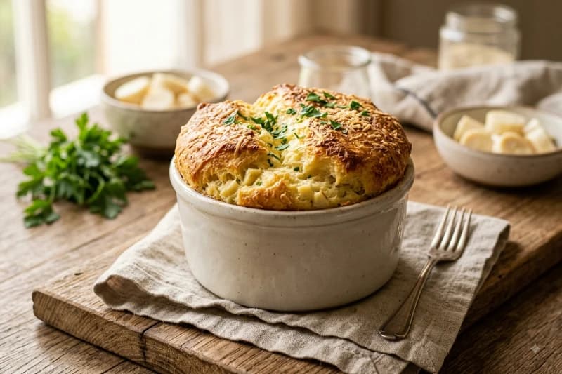 Suflê de Palmito Cremoso e Fácil