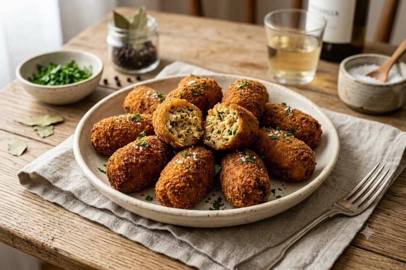 Croquetes de Galinha Crocantes e Tradicionais