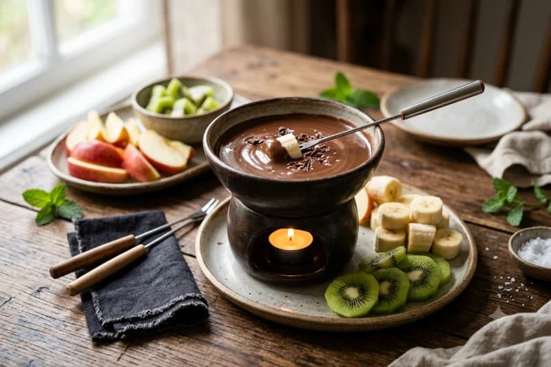 Fondue de Chocolate Cremoso com Frutas
