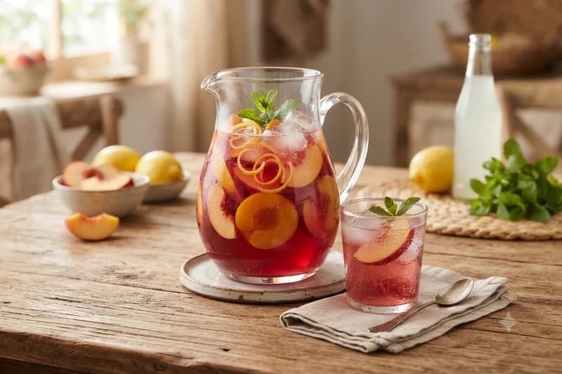 Ponche Refrescante de Pêssego