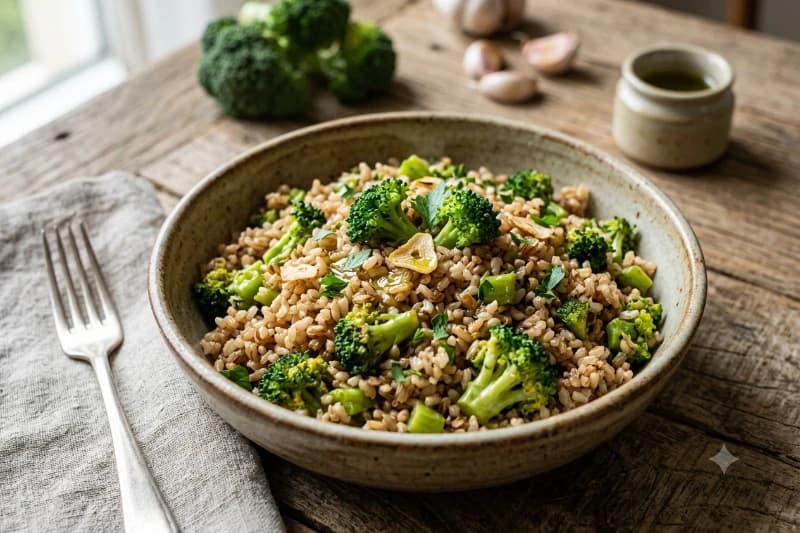 Arroz Integral com Brócolis