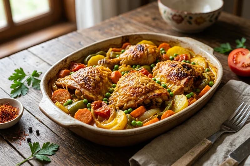 Frango com Açafrão Suculento ao Forno