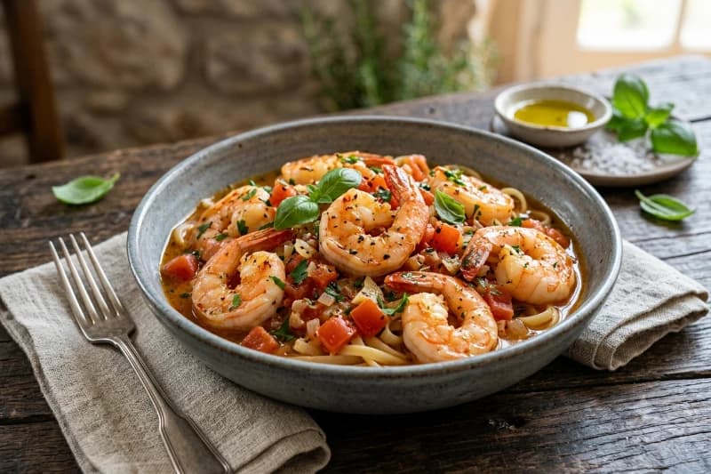 Molho de Camarão Aromático com Vinho Branco