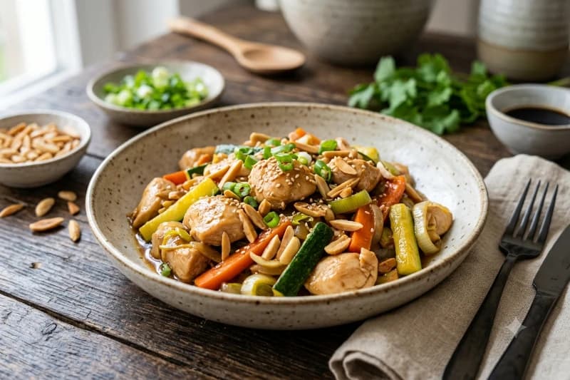 Galinha com Amêndoas ao Estilo Oriental