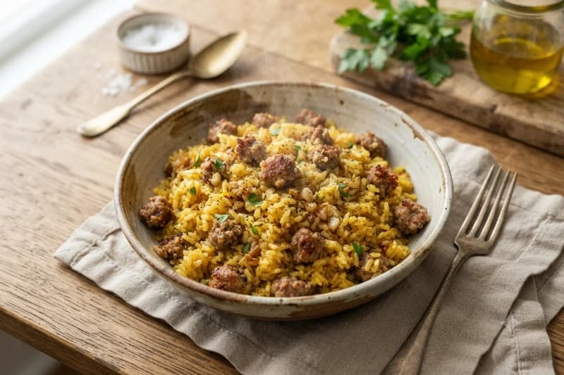 Arroz com Linguiça Toscana Irresistível
