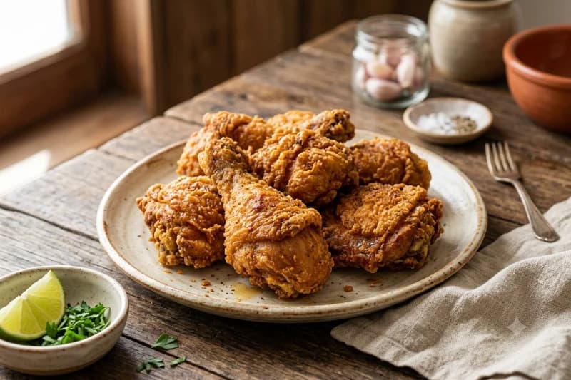 Coxa e Sobrecoxa de Frango Frita
