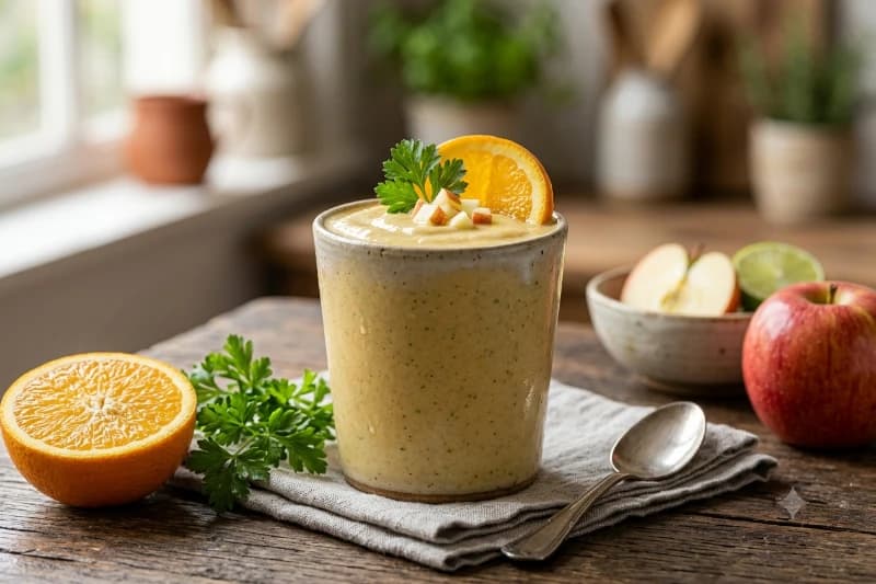 Coquetel Nutritivo de Maçã, Laranja e Salsa