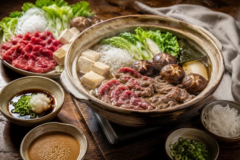 Carne Cozida Estilo Japonês com Molhos de Gergelim e Ponzu