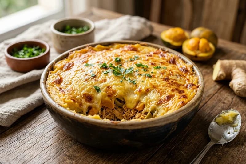 Escondidinho de Goiás com Pequi e Frango