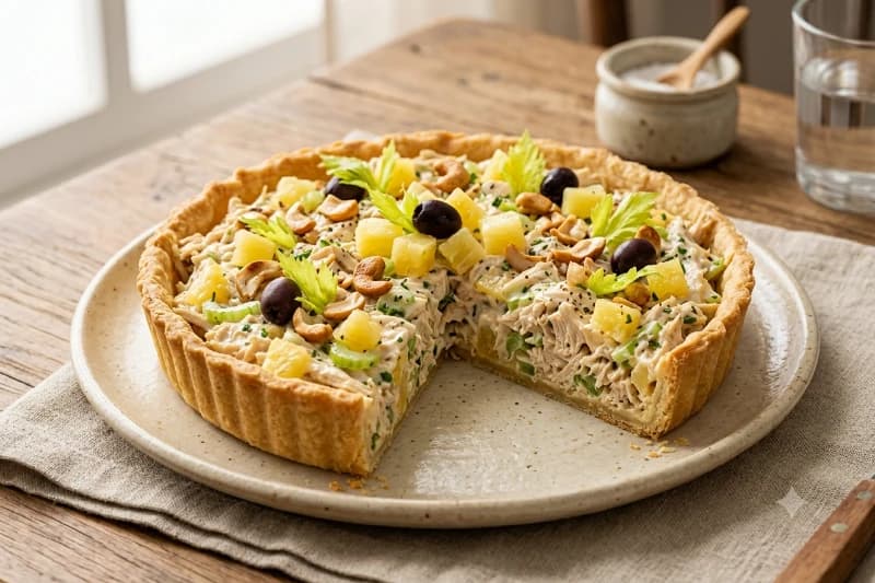 Torta Fria de Galinha com Iogurte e Abacaxi
