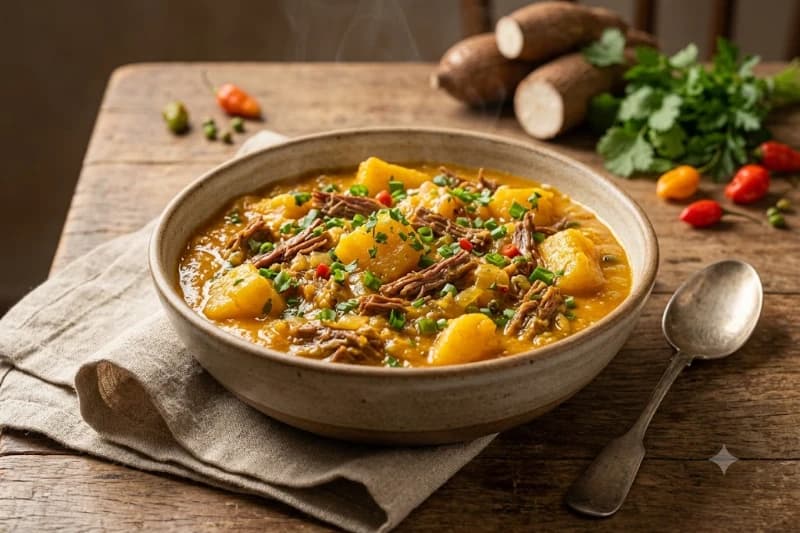 Quibebe de Mandioca com Carne-Seca Tradicional