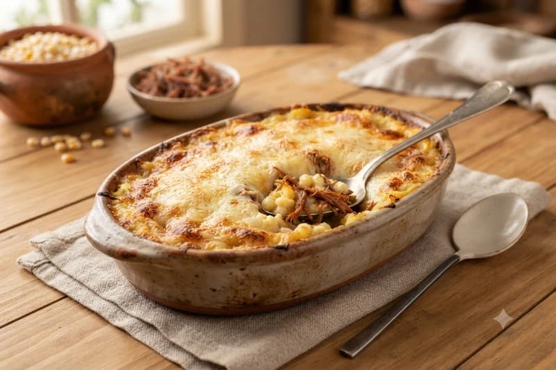 Escondidinho de Canjica com Carne-Seca