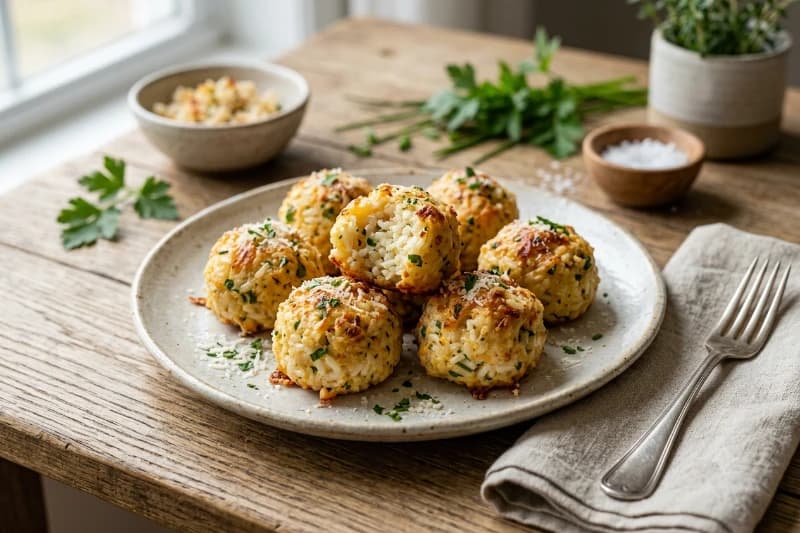 Bolinho de Arroz Assado com Parmesão