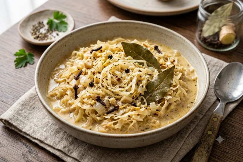 Chucrute Rápido com Molho Aromático