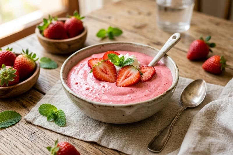 Mousse de Morango Cremoso e Fácil