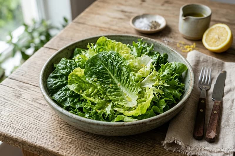 Salada de Alface Clássica com Molho de Limão