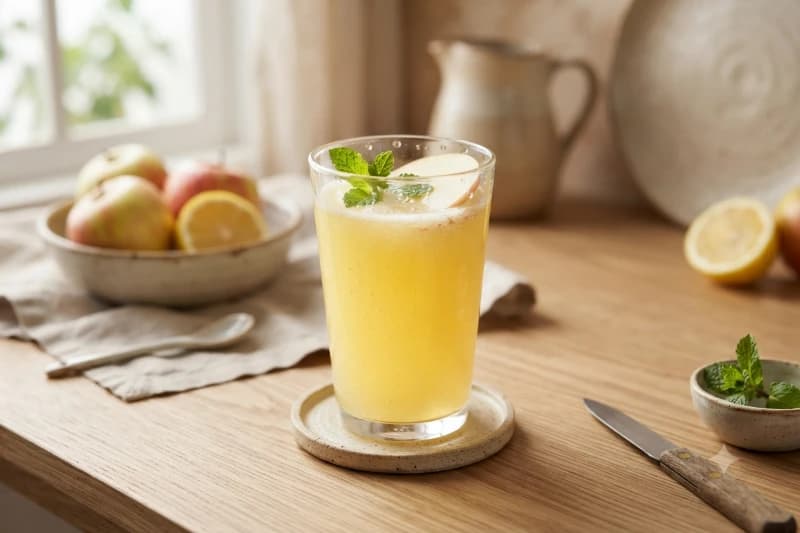 Suco Refrescante de Maçã com Toque Cítrico