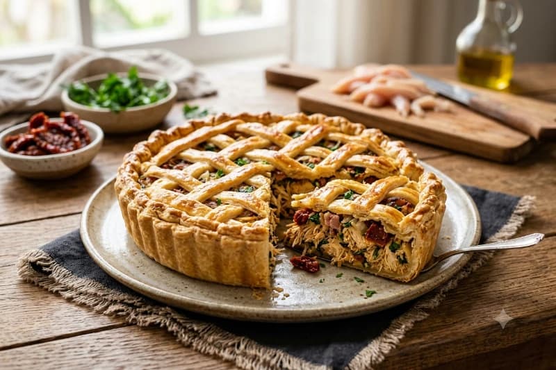 Torta de Frango com Tomate Seco