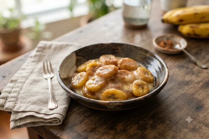 Banana Frita com Leite Condensado e Canela