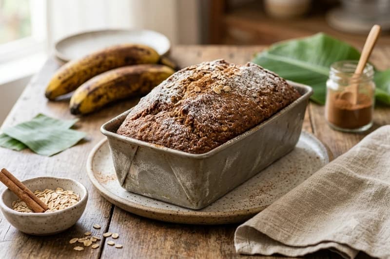 Bolo de Banana com Casca e Aveia Fofinho