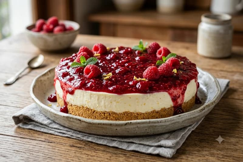 Cheesecake de Framboesa de Micro-ondas