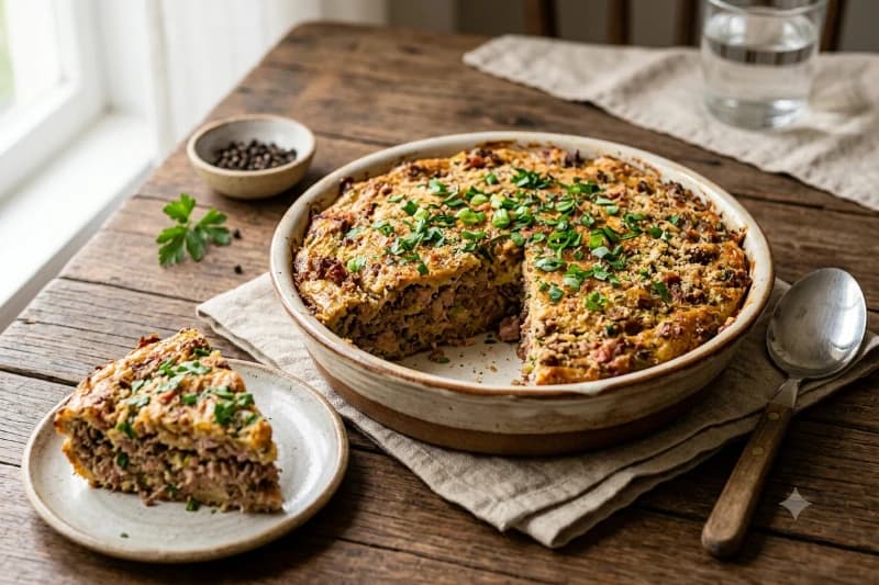 Torta de Presunto e Carne Moída