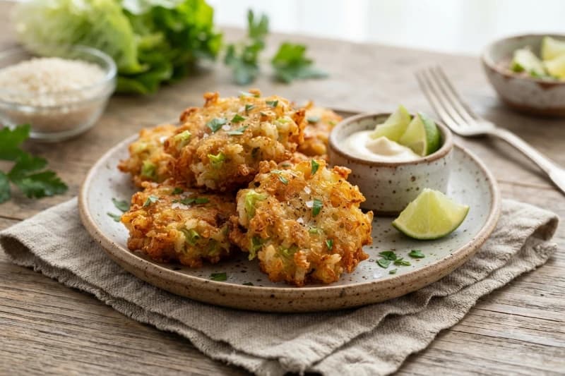 Bolinho de Arroz com Alface