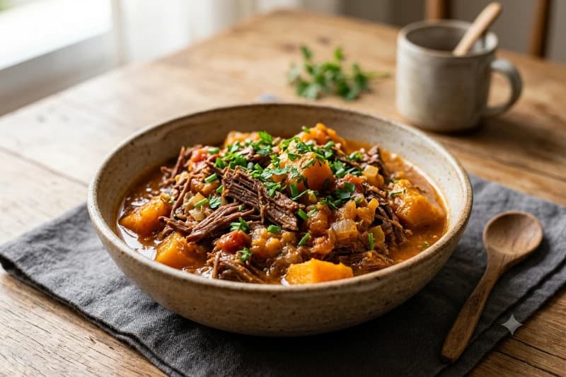 Carne Seca com Abóbora Cremosa