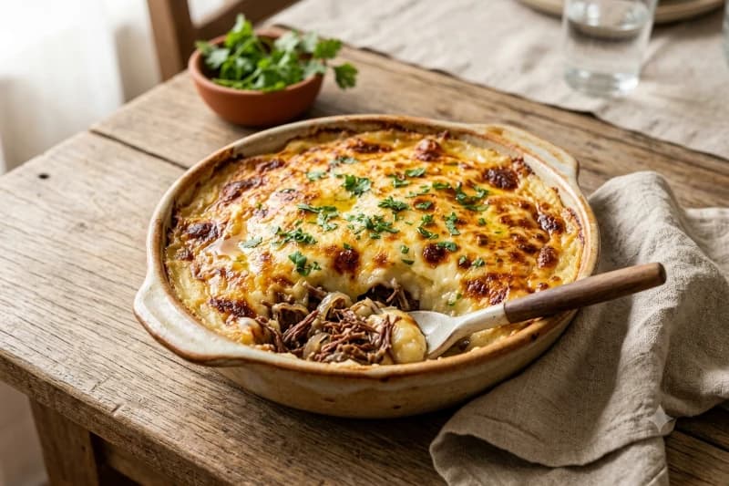Escondidinho de Macaxeira com Charque