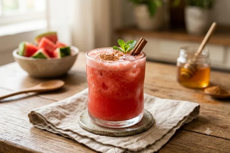 Suco Especial de Melancia com Canela e Mel