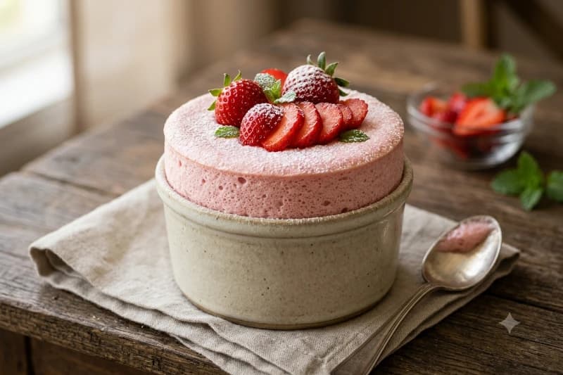 Souflê Gelado de Morango