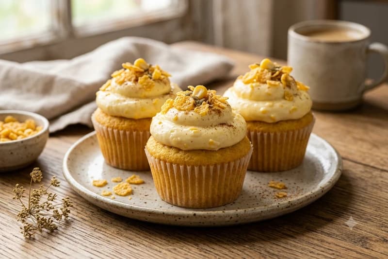 Cupcake de Milho com Cobertura Cremosa