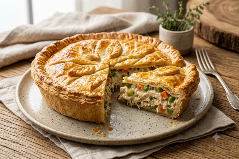 Torta Cremosa de Frango com Massa Crocante