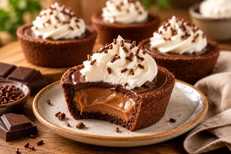 Tortinha Bombom de Chocolate com Recheio Cremoso