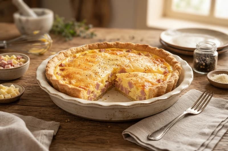 Quiche Clássica de Presunto e Queijo